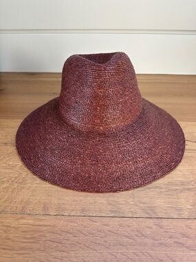 Brand New Janessa Leone Colette Sun Hat Size M in Chestnut Brown